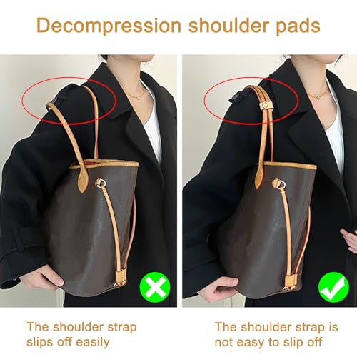 Doxo Upgraded Leather Shoulder Strap Pad for Handbags,Suitable for Lv Neverfull PM MM GM or C.oach City 30 33 Tote Bags And More（7.5"×1.2",Beige） - Image 4