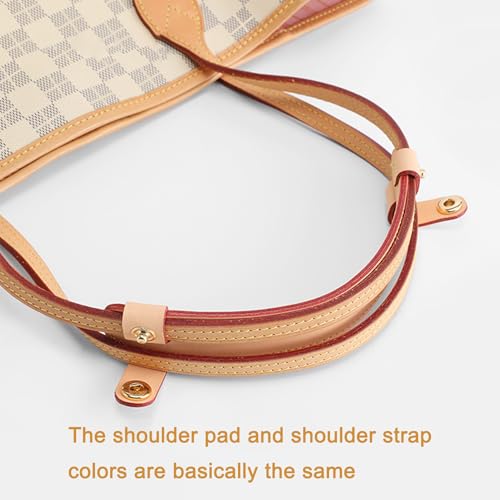 Doxo Upgraded Leather Shoulder Strap Pad for Handbags,Suitable for Lv Neverfull PM MM GM or C.oach City 30 33 Tote Bags And More（7.5"×1.2",Beige） - Image 3
