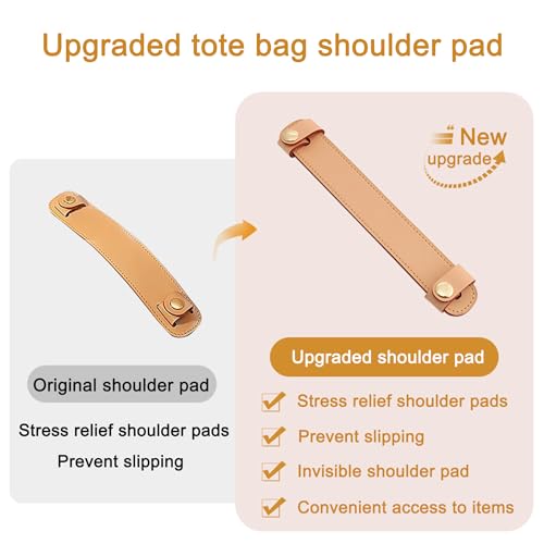 Doxo Upgraded Leather Shoulder Strap Pad for Handbags,Suitable for Lv Neverfull PM MM GM or C.oach City 30 33 Tote Bags And More（7.5"×1.2",Beige） - Image 5