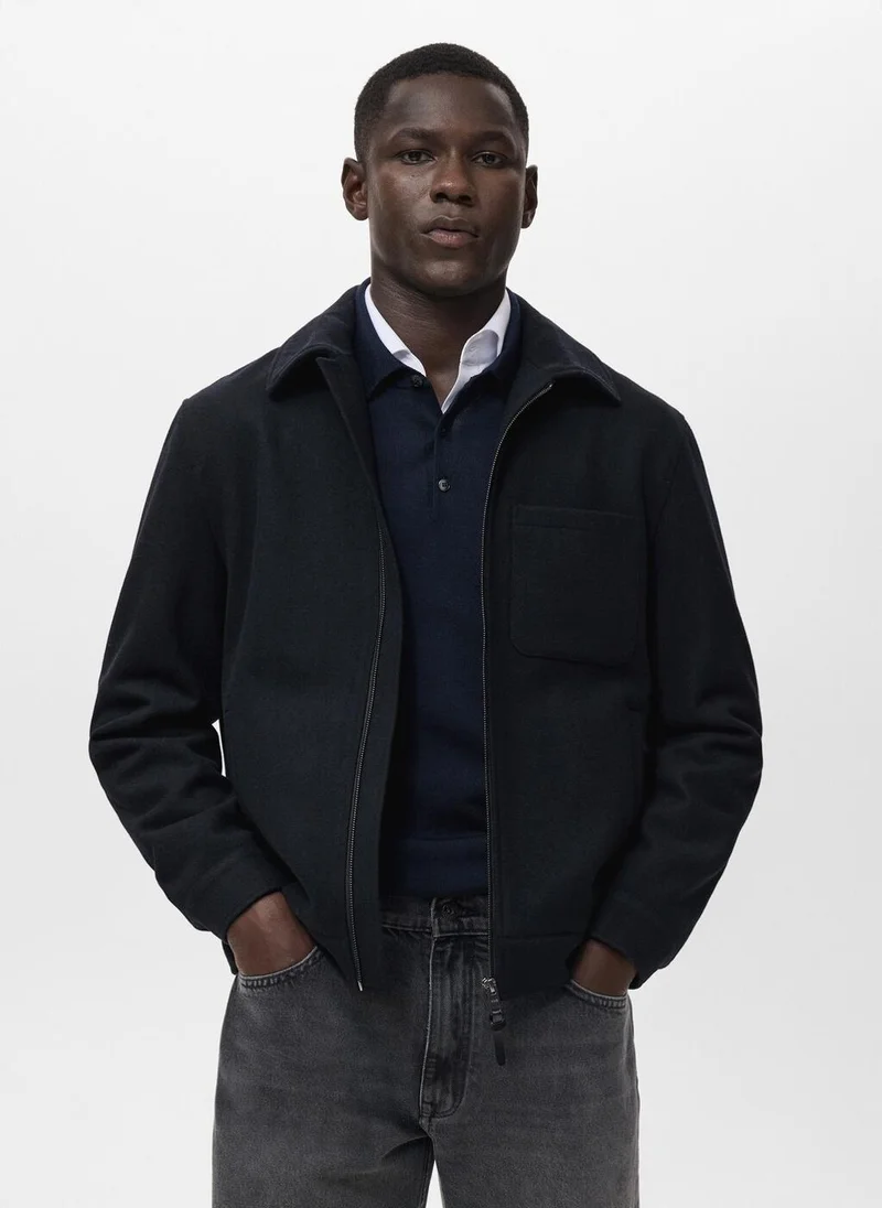مانجو مان Wool-blend jacket with pocket