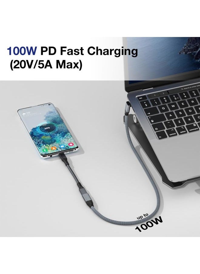 UseBean 90 Degree USB C Extension Cable 1ft, Up Down 100W USB C 3.2 Type C Male to Type C Female Cable, USB-C Extender Short Cord, 20Gbps 4K Video for iPhone 16, Mag/Safe, MacBook Pro/Air, iPad Pro  - Image 4