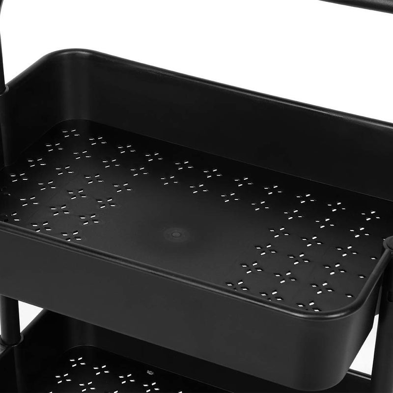 DASNDAS Nordic Mobile Trolley Simple Kitchen Living Room Storage Coffee Table 3Tier Utility CartStorage Rolling Cart Multifunctional Organizer Cart with Wheels - Image 5