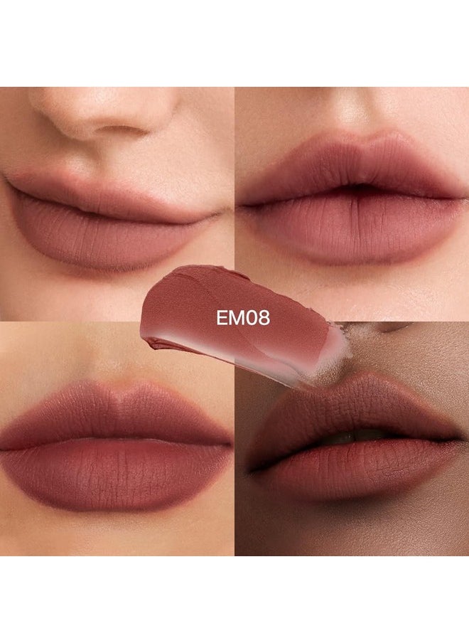 INTO YOU - Matte Liquid Lipstick For Women, Canned Long Lasting Nude Lipstick Waterproof With Lip Brush, No Transfer, High Pigmented With Lightweight Lip Mud Texture(C-Em08) - Image 1