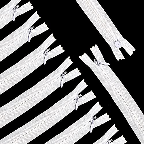 Renashed 45pcs 215 Inch Nylon Invisible Zippers for Tailor Sewer Sewing Craft Crafters Special White