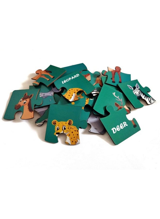 FunBlast Animal Jigsaw Puzzles for Kids, Wooden Paperless Jigsaw Puzzles for Kids - 20 Pcs (Multicolor) - Image 2
