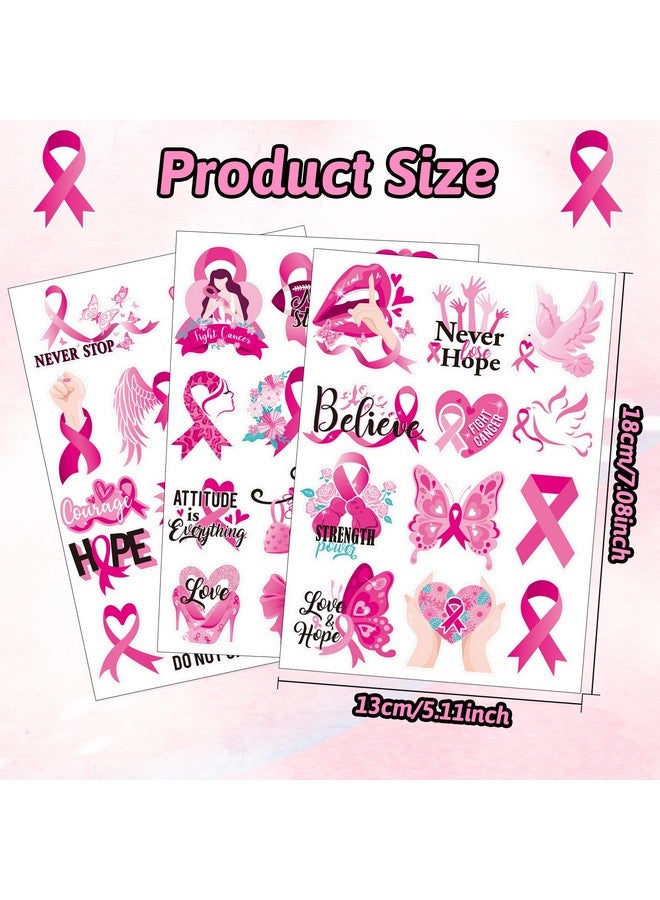 Qpout 185Pcs Breast Cancer Awareness Stickers Pink Ribbon Stickers Decals Hope Faith Strength Cure Decor Stickers For Breast Cancer Month Accessories Support Fundraising Party Favors Supplies - Image 4