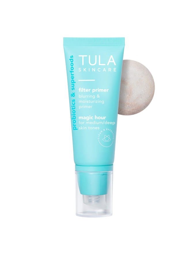 TULA (60ml (Pack of 1), Magic Hour - Medium / Deep) - Skin Care Supersize Filter Primer Blurring & Moisturising Primer Prime, Blur, Even Out & Protect with a Filter-Like Finish Magic Hour, 60ml - Image 1