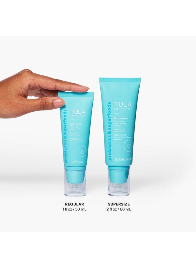TULA (60ml (Pack of 1), Magic Hour - Medium / Deep) - Skin Care Supersize Filter Primer Blurring & Moisturising Primer Prime, Blur, Even Out & Protect with a Filter-Like Finish Magic Hour, 60ml - Image 3