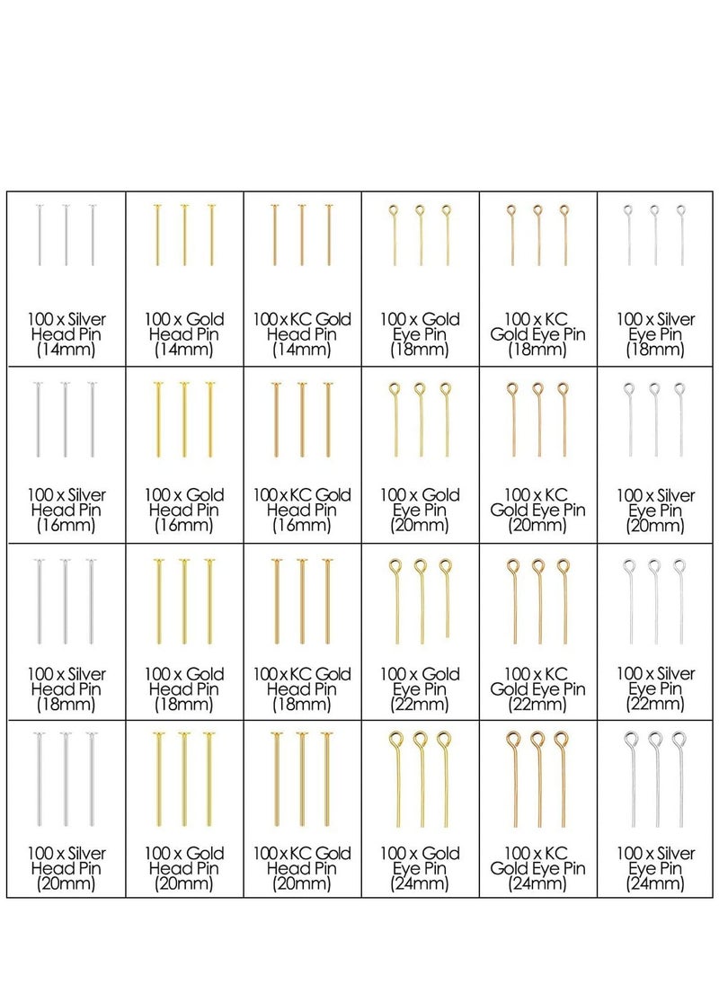 Y&D 2400 Pieces Head Pins Eye Supplies Jewelry for Charm Beads DIY Making  - Image 4