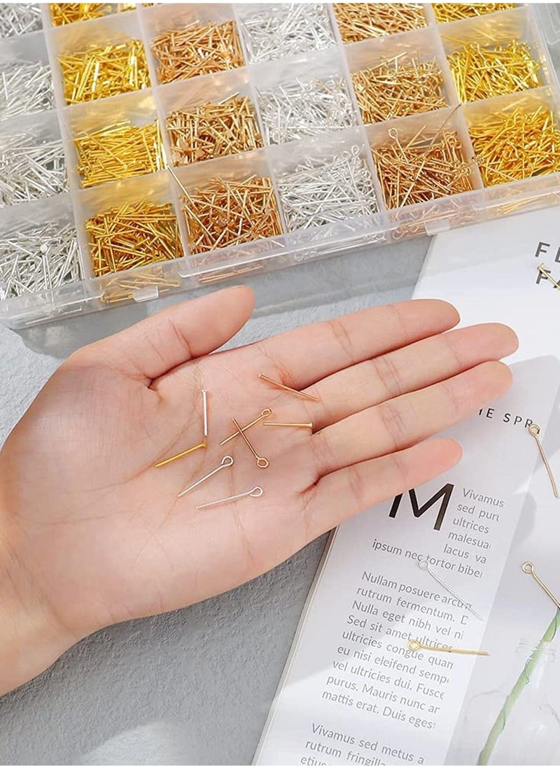 Y&D 2400 Pieces Head Pins Eye Supplies Jewelry for Charm Beads DIY Making  - Image 3
