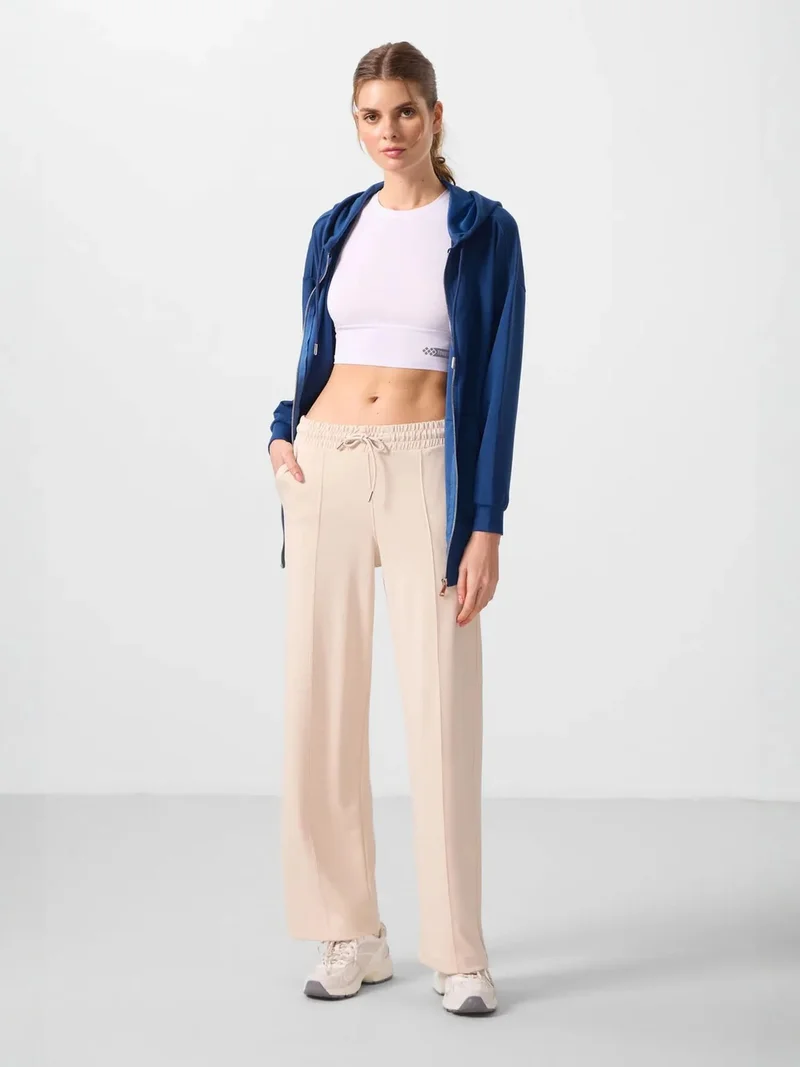 تومي لايف TOMMY Textured Wide Leg Palazzo Pants with Drawstring Waist