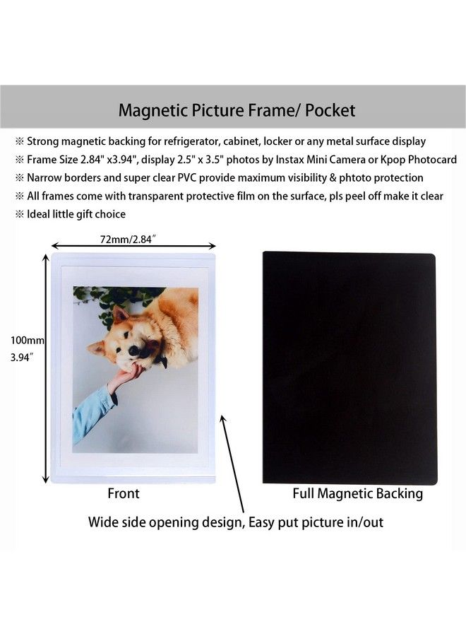 LAGIPA Magnetic Polaroid Picture Frame 2.5 X 3.5” Instax Mini Photo Frame For Fridge Photo Magnets For Refrigerator Polaroid Frame For Photos Photo Sleeve Pocket Wallet Size Picture Frame 10 Pack  - Image 3