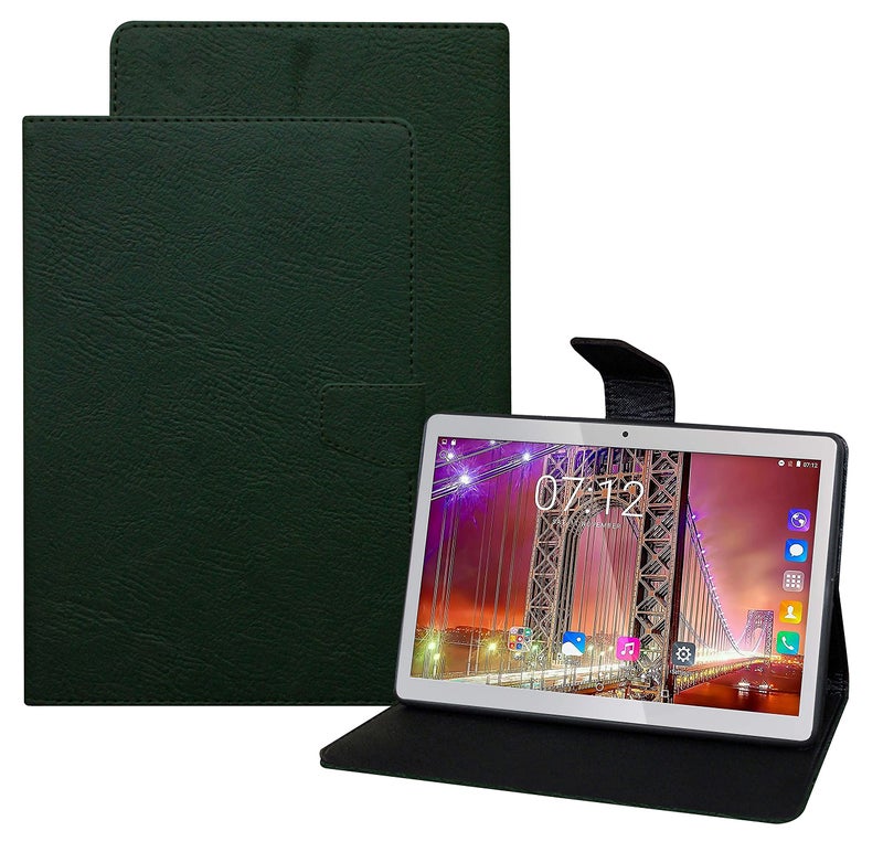 TGK Flip Case Cover for Fusion5 4G Tablet 10.1 Inch (25.65 cm) Plain Design (Green) - Image 1