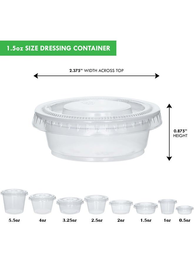 Galashield [100 Sets] 1.5 oz Small Plastic Containers with Lids, Jello Shot Cups, Disposable Portion Cups, Condiment Containers with Lids, Souffle Cups for Sauce and Dressing - Image 3