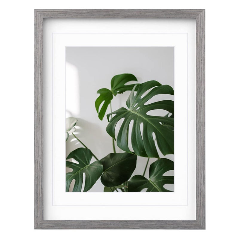 Egofine 12x16 Picture Frame Made of Solid Wood with Plexiglass Display Pictures 9x1211x14 with Mat or 12x16 Without Mat for Tabletop and Wall Mounting Oak Grey