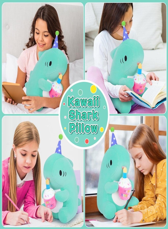 Auspicious beginning Birthday Gift Shark Plush Stuffed Animal, 11.8'' Kawaii Soft Birthday Shark Plush Toys with Holding Cute Cake Gift for Girls Boys, Children's Day, Anniversary - Image 5