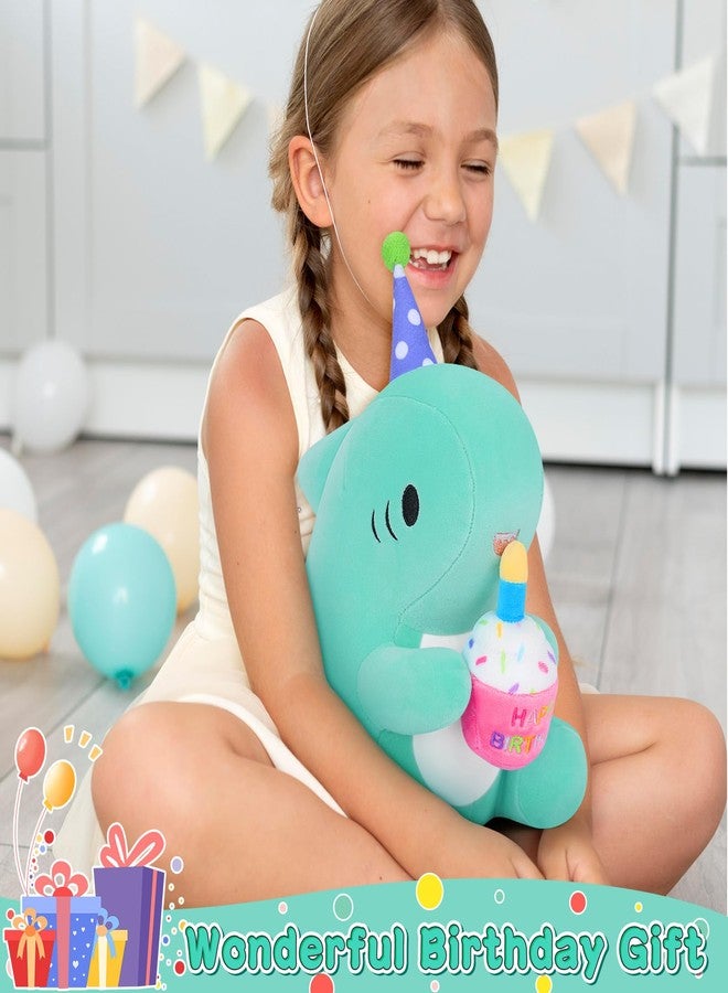 Auspicious beginning Birthday Gift Shark Plush Stuffed Animal, 11.8'' Kawaii Soft Birthday Shark Plush Toys with Holding Cute Cake Gift for Girls Boys, Children's Day, Anniversary - Image 4