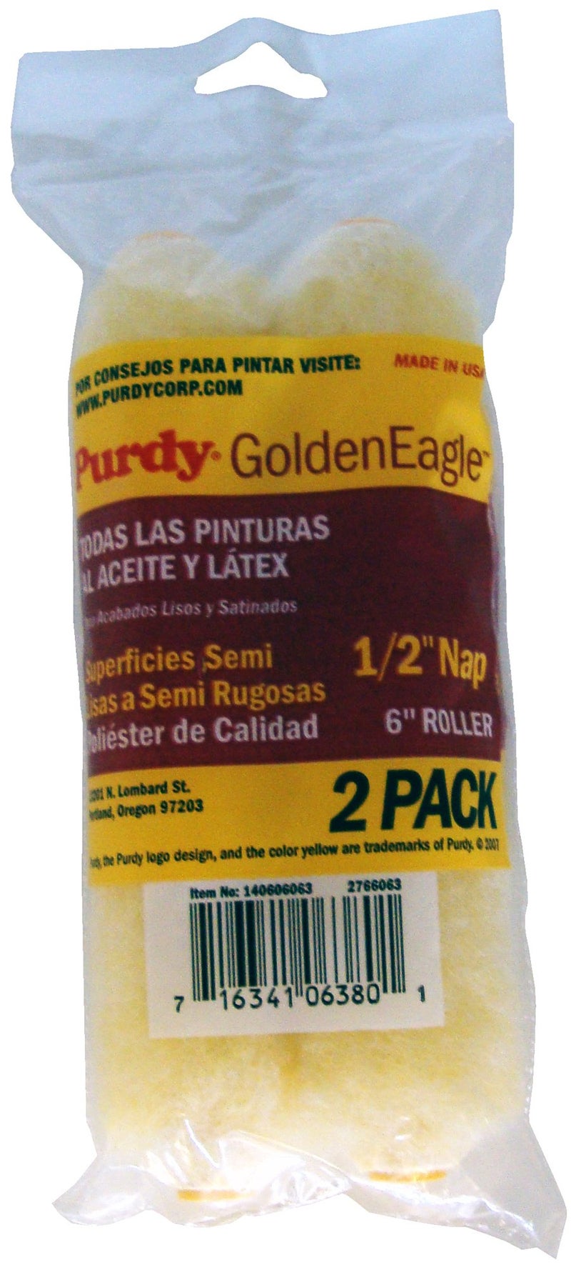 Purdy 140605065 Wire Mini Roller Replacements Golden Eagle, 2 pack, 6-1/2 inch x 3/4 inch nap - Image 1