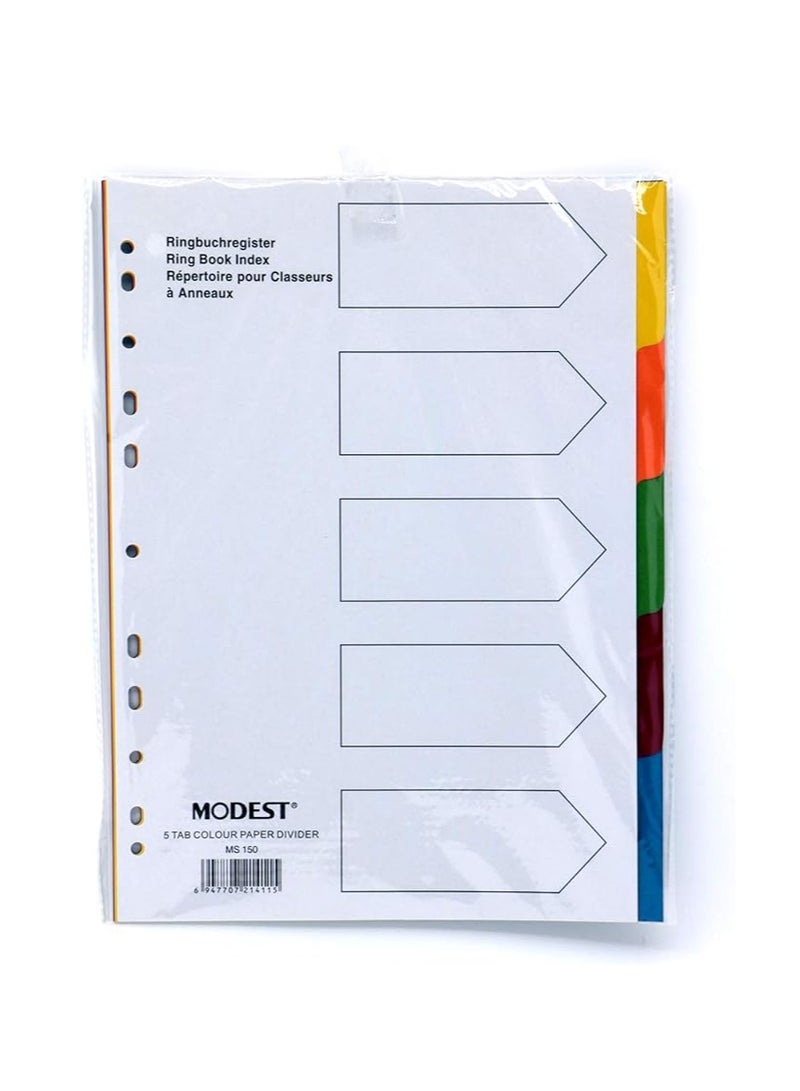 MODEST PAPER DIVIDER A4 1-5 COLOR MS150-10SETS - Image 1