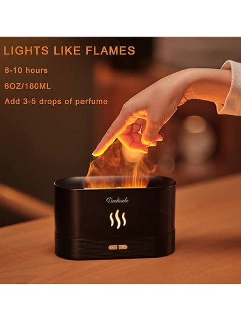 Colorful Flame Air Aroma Diffuser Humidifier 180ml Upgraded 7 Flame Colors Noiseless Essential Oil Diffuser for Home,Office,Yoga with Auto Off Protection