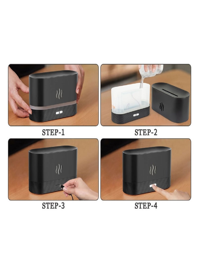Joyelink - Colorful Flame Air Aroma Diffuser Humidifier 180ml Upgraded 7 Flame Colors Noiseless Essential Oil Diffuser for Home,Office,Yoga with Auto Off Protection - Image 1