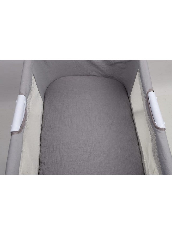 Onacosht Muslin Bassinet Sheets 24" x21" Compatible with Graco Pack ‘n-Play Dome LX Bassinet, Small Round Bassinet Sheets 2 Pack 100% Cotton Grey and Green - Image 5