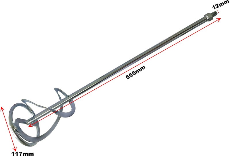 Inditrust Paint Mixer, Stirrer Rod, Hex Shank 12mm Thread for Paint Mixer Machine (22 inch x 5inch) - Image 2
