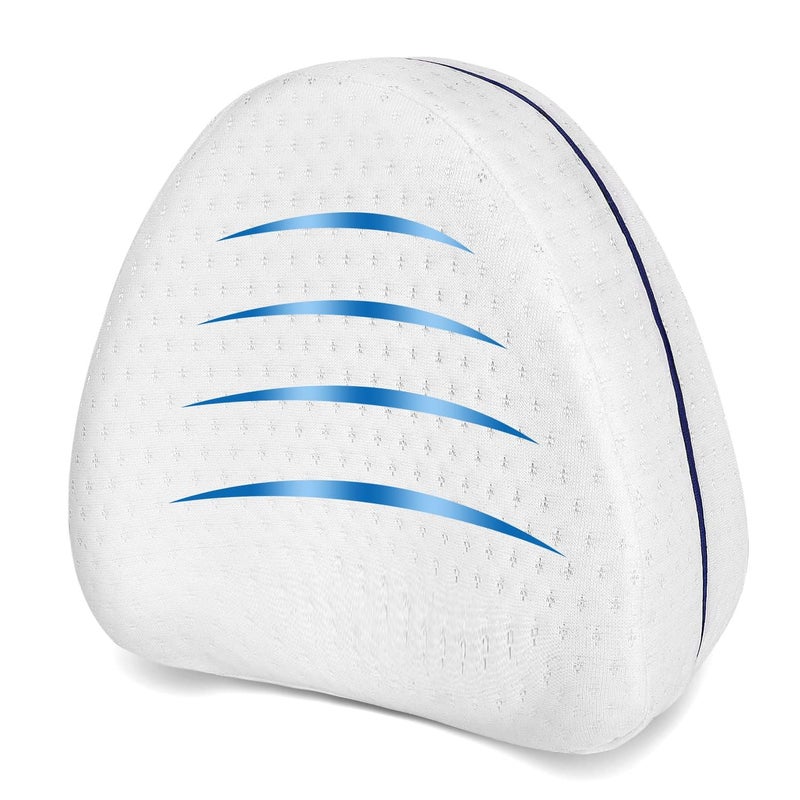 IDITRI EXPORT Memory Foam Sleeping Cotton Leg Pillow Cushion for Hip Knee Leg and Back Support Pain Relief Cushion Knee Pillow for Side Sleepers and Pregnant Women with Washable Cover, Pack of 1 - Image 1