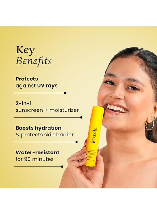 foxtale SPF 70 Niacinamide Dewy Sunscreen with PA++++ For Dewy Sun Protection|Prevents Tan|Lightenweight, Non Greasy, No White Cast|Anti-Tan Formula|For Men & Women|For all skin type,50 Ml - Image 3