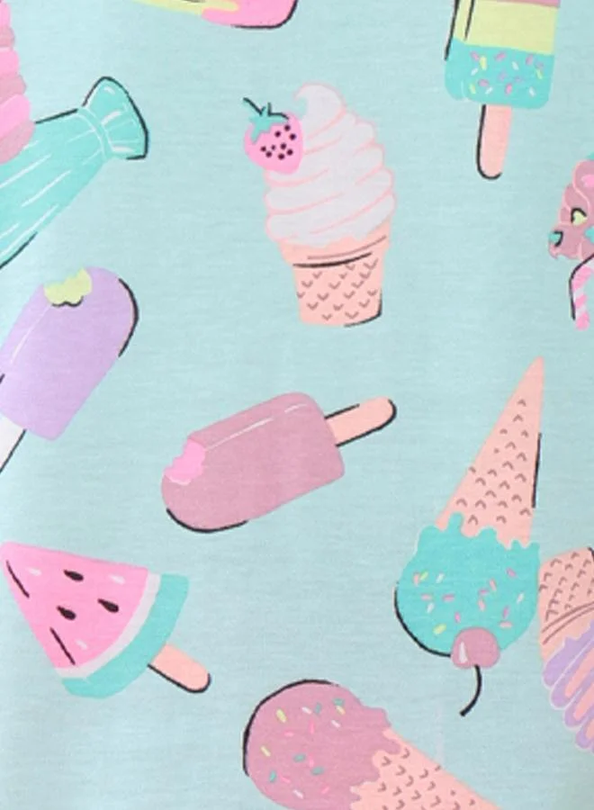 Anthrilo Ice Cream Print Round Neck T-Shirt by Styli