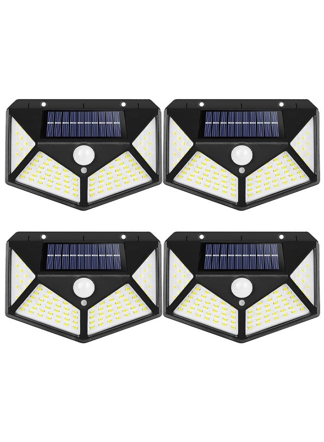 DUNISO 4 Pack Outdoor Solar Wall Lights，270° Wide Angle Led Solar Wall Lamp，Solar Motion Sensor Security Waterproof Outdoor Lights，Waterproof ，Mmoisture-proof，for Patio，Post，Step，Stair，Pathway，Yard，Black  - Image 1