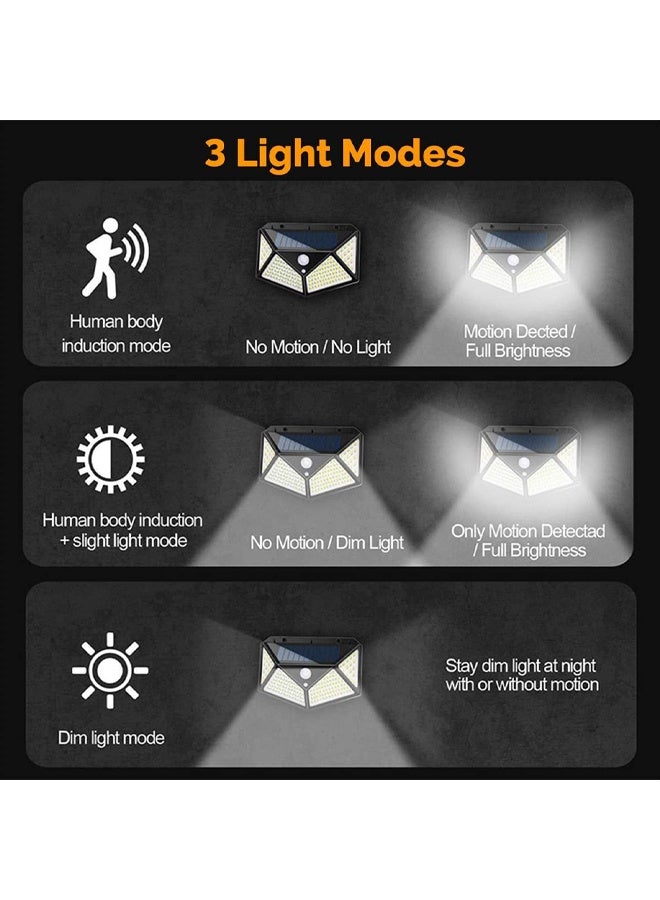 DUNISO 4 Pack Outdoor Solar Wall Lights，270° Wide Angle Led Solar Wall Lamp，Solar Motion Sensor Security Waterproof Outdoor Lights，Waterproof ，Mmoisture-proof，for Patio，Post，Step，Stair，Pathway，Yard，Black  - Image 2