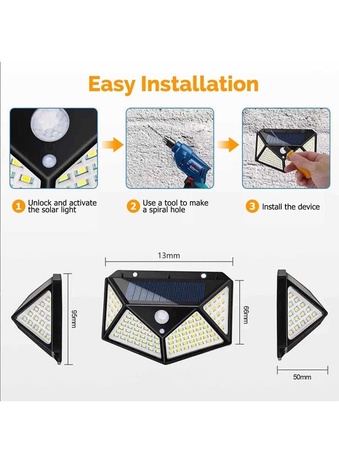 DUNISO 4 Pack Outdoor Solar Wall Lights，270° Wide Angle Led Solar Wall Lamp，Solar Motion Sensor Security Waterproof Outdoor Lights，Waterproof ，Mmoisture-proof，for Patio，Post，Step，Stair，Pathway，Yard，Black  - Image 5