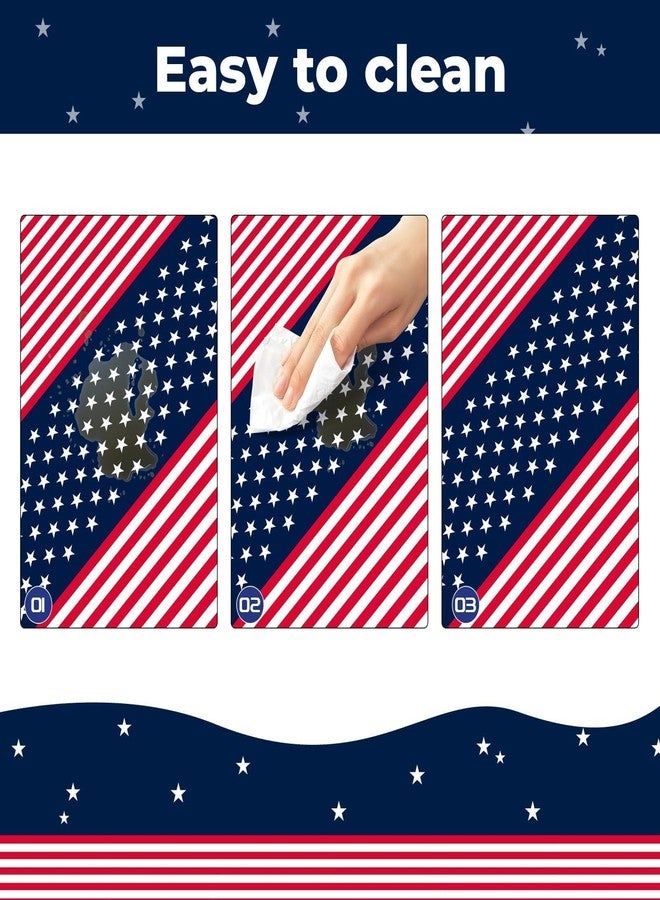 Childom 4th of July Tablecloth, American Flag Tablecloths, 2 Pack 54" x 108" Disposable Fourth of July decor Plastic Table Covers, 4th of July Decorations for Patriotic Party, Memorial ,Independence, Veterans - Image 3