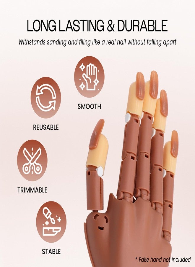 PANA USA Training Practice Tips - False Fake Nail Tips for Nail Manicure DIY Tech Nails Model Art Tools (Brown Tips) - Image 3