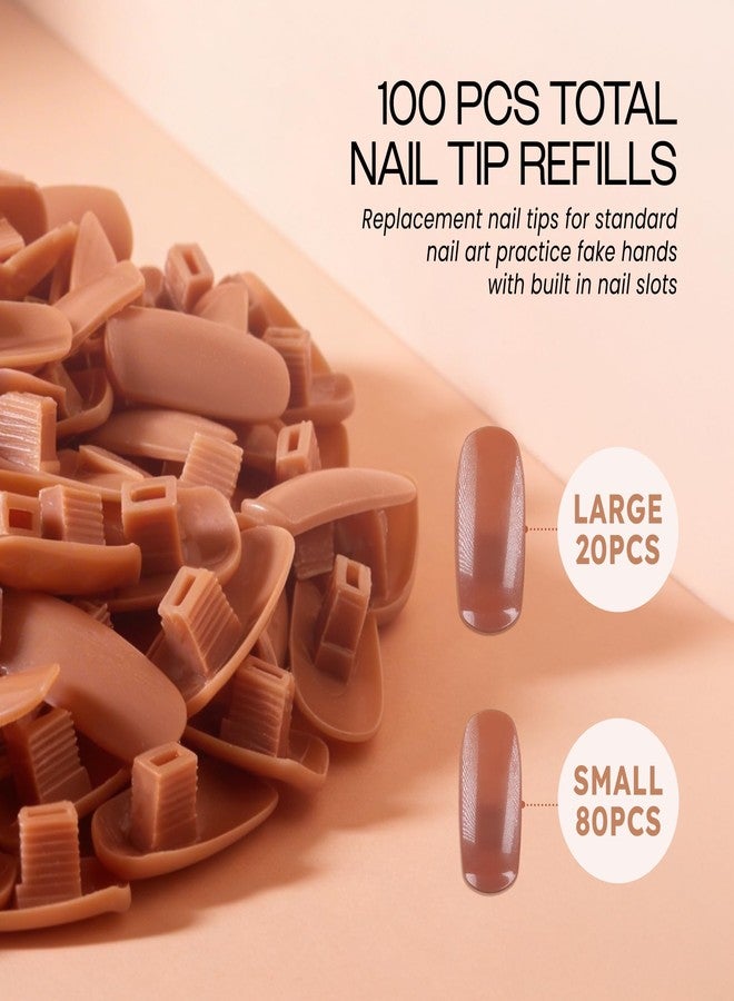 PANA USA Training Practice Tips - False Fake Nail Tips for Nail Manicure DIY Tech Nails Model Art Tools (Brown Tips) - Image 2