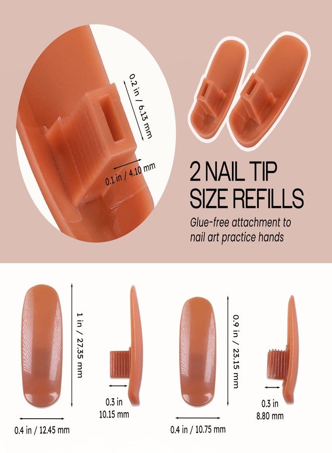 PANA USA Training Practice Tips - False Fake Nail Tips for Nail Manicure DIY Tech Nails Model Art Tools (Brown Tips) - Image 4