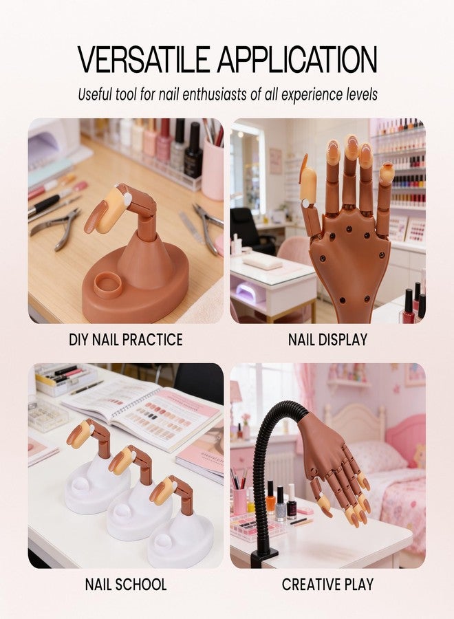 PANA USA Training Practice Tips - False Fake Nail Tips for Nail Manicure DIY Tech Nails Model Art Tools (Brown Tips) - Image 5