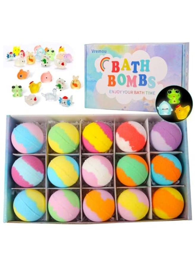 جوسيردا® قنابل الحمام للأطفال يحتوي على لعبة المفاجأة المتوهجة في الظلام ، حمام فقاعة ملون طبيعي وعضوي ، آمن وممتع وتعليمي ، هدية مثالية للفتيان والبنات!  (15) - Image 1