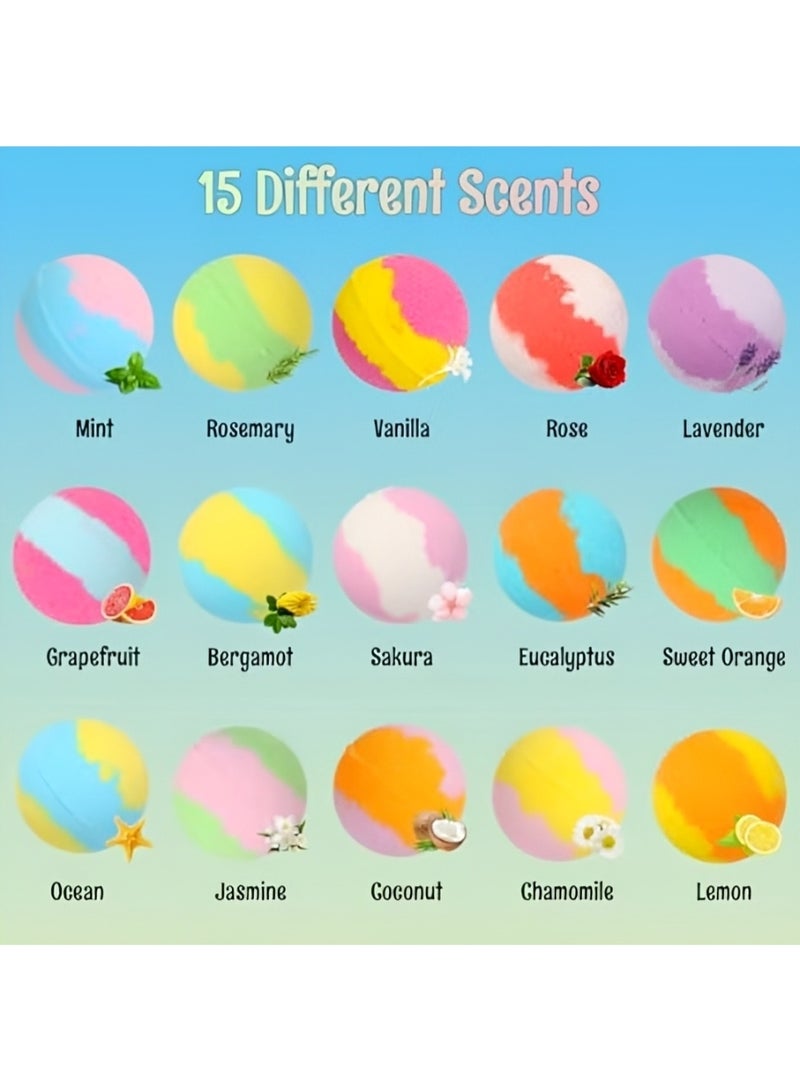 Goserda® 15PCS Kids Bath Bombs with Surprise Toys Inside, Natural Organic Bath Bomb Gift Set for Girls Boys, Colorful Bubble Bath Fizzy for Fun Bath Time - Image 2