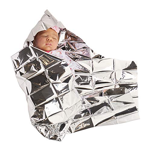 Primacare CS-6835 Sterile Foil Baby Bunting Blanket for Newborns and Infant, Disposable Emergency Heat Saving, 30" x 17" - Image 2