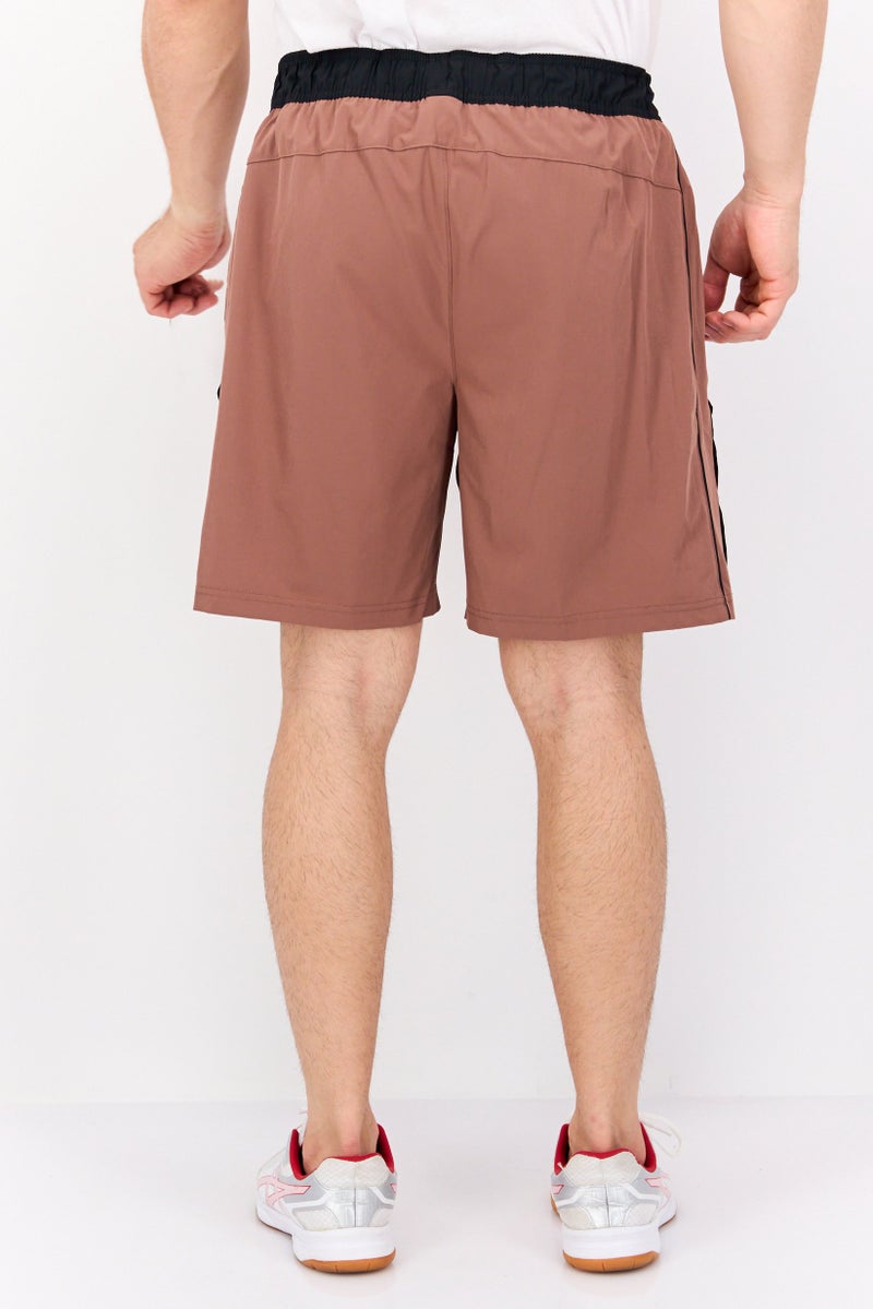 Legend Men Sportswear Fit 7 Inseam Drawstring Training Shorts, Brown - Image 4