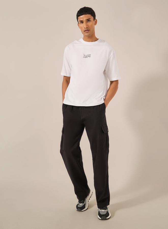 ستايلي تيشيرت بطباعة جرافيك بياقة دائرية واسعة - Image 3