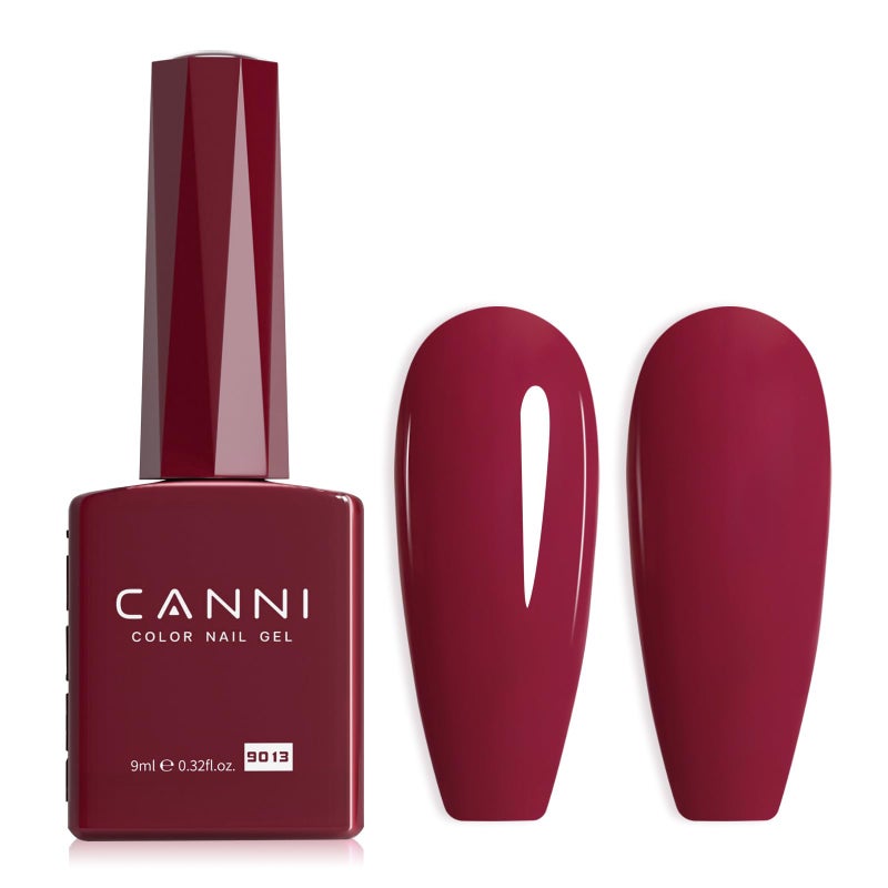 CANNI Red Gel Nail Polish, Dark Red Gel Polish Color High Gloss Soak Off U V Nail Manicure Salon DIY - Image 1