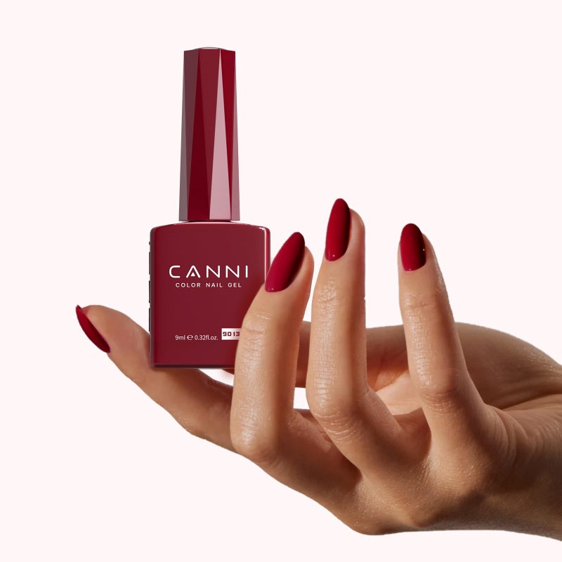 CANNI Red Gel Nail Polish, Dark Red Gel Polish Color High Gloss Soak Off U V Nail Manicure Salon DIY - Image 5