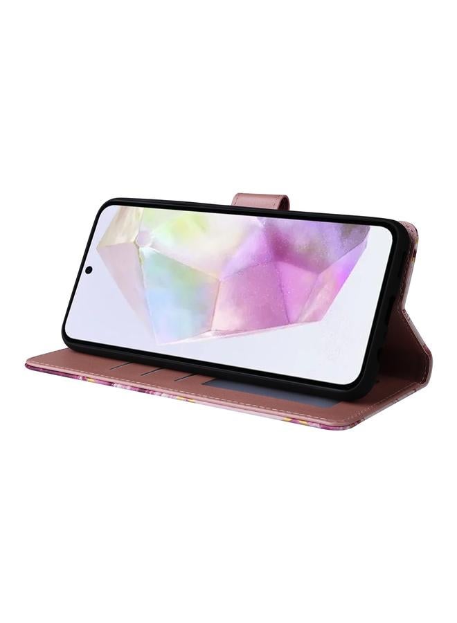 S-TOP Case For Samsung Galaxy A35 5G Marble Bronzing Stitching Leather Phone Case - Image 5