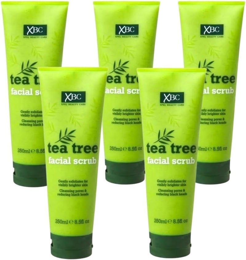 New XBC Facial Scrub 250ml Keep Your Face Feeling and Looking Fresh By Using Tea Tree Facial Scrub Pack of 5