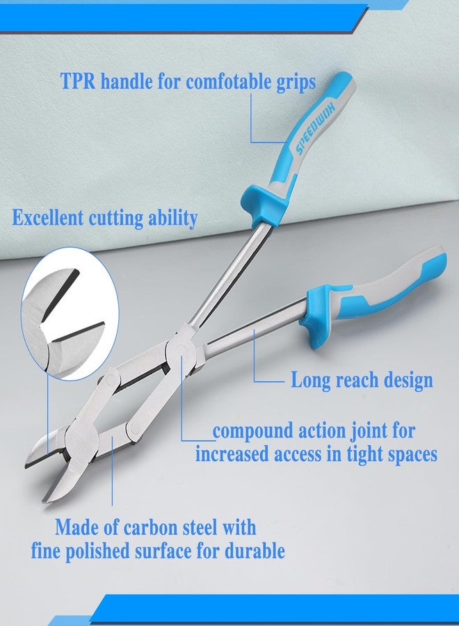 SPEEDWOX 13-Inch Long Reach Double-Joint Side Cutters Dual Pivot Wire Cutting Pliers Extra Long Engineer Pliers - Image 2