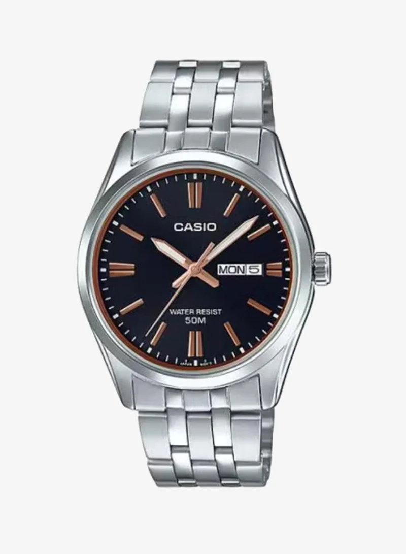 كاسيو Men's Analog Display Watch With Silver Stainless Steel Strap - MTP-1335D-1A2