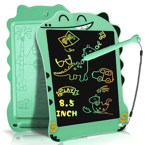 Decute LCD Doodle Board Dinosaur Writing Tablet for Kids Toys 85 Inch Colorful Todder Drawing Pad for Educational Learning Gift in Christmas Birthday Suitable for 3 4 58 Years Old Boys Girls Green - Image 1